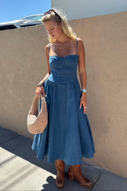 KEEN THE LABEL Kacey Denim Midi Dress-The Shop Laguna Beach