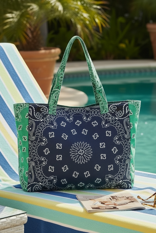Bailey Bandana Print Canvas Tote-The Shop Laguna Beach