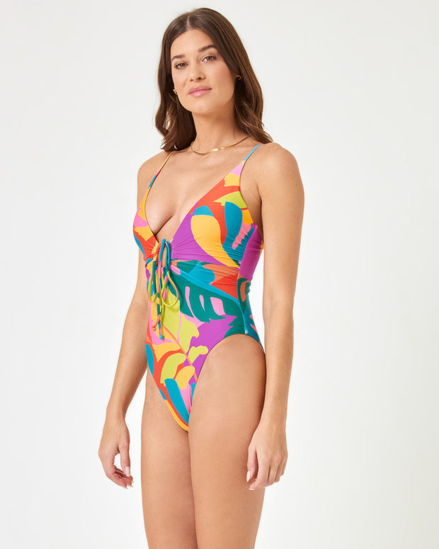 LSPACE Piper Key-Hole Printed One Piece-The Shop Laguna Beach