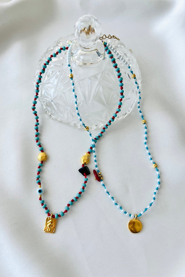 GOUPI Minimalist Protection Beaded Necklace - More Colors Available-The Shop Laguna Beach