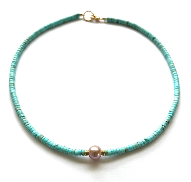 HEATHER KAHN Tahiti Turquoise/Pearl Necklace-The Shop Laguna Beach