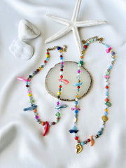 GOUPI Colorful Beaded Summer Shell Necklace - Long-The Shop Laguna Beach