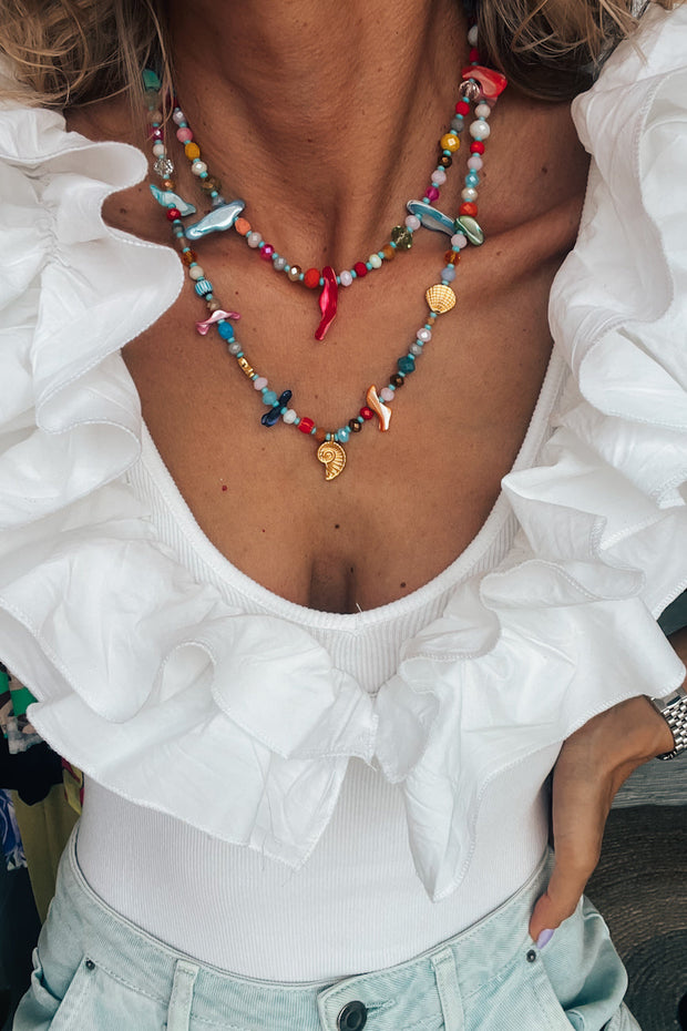 GOUPI Colorful Beaded Summer Shell Necklace - Long-The Shop Laguna Beach