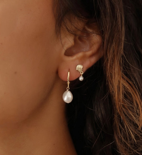 MAY MARTIN Shell/Pearl Earrings