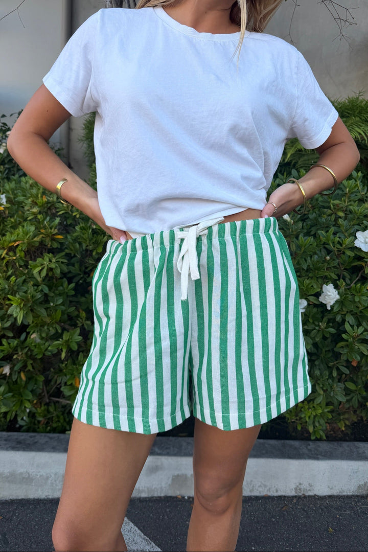 KEEN THE LABEL Genevieve Stripe Drawstring Short-The Shop Laguna Beach