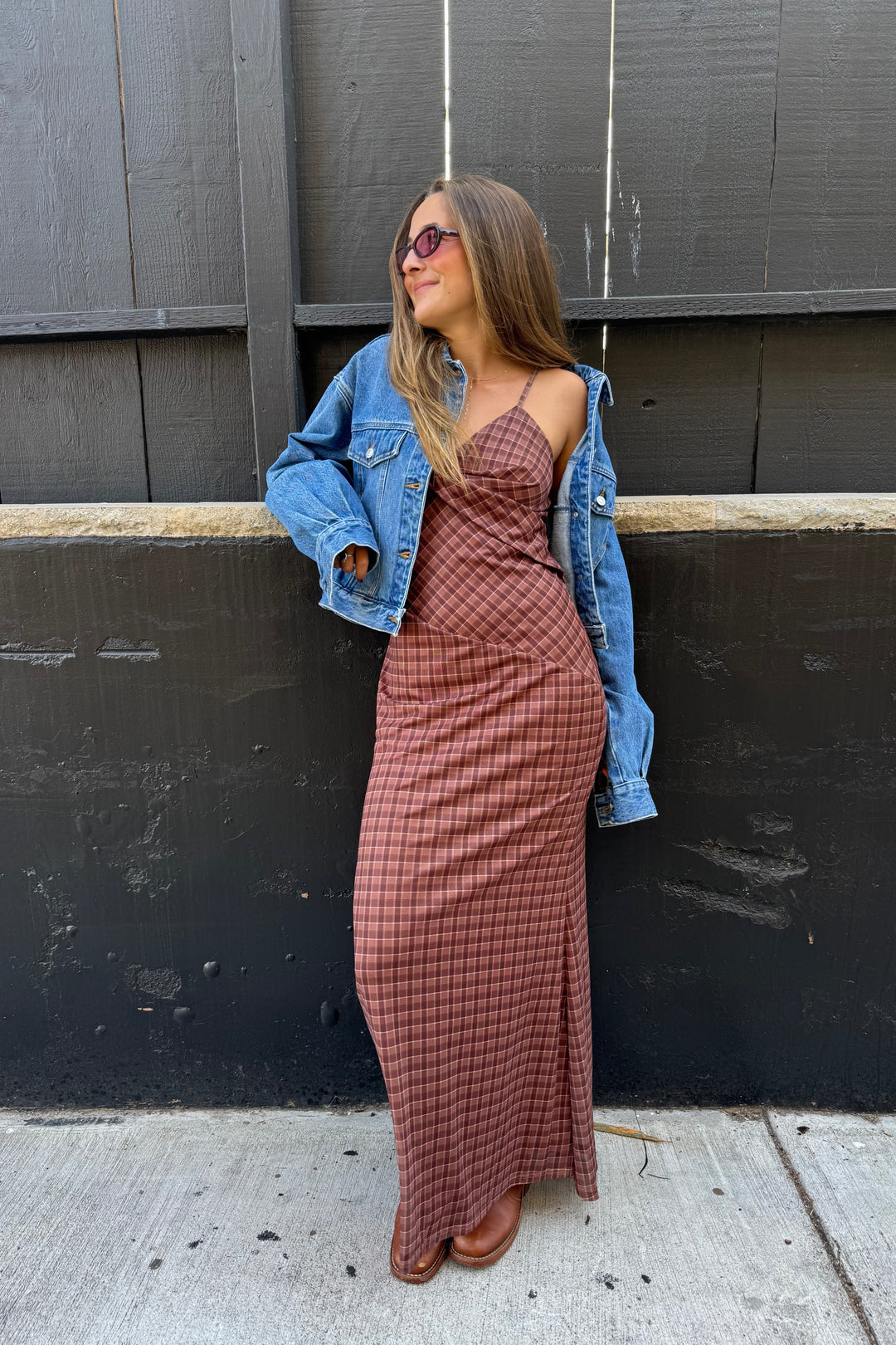KEEN THE LABEL Aelia Plaid Maxi Dress-The Shop Laguna Beach