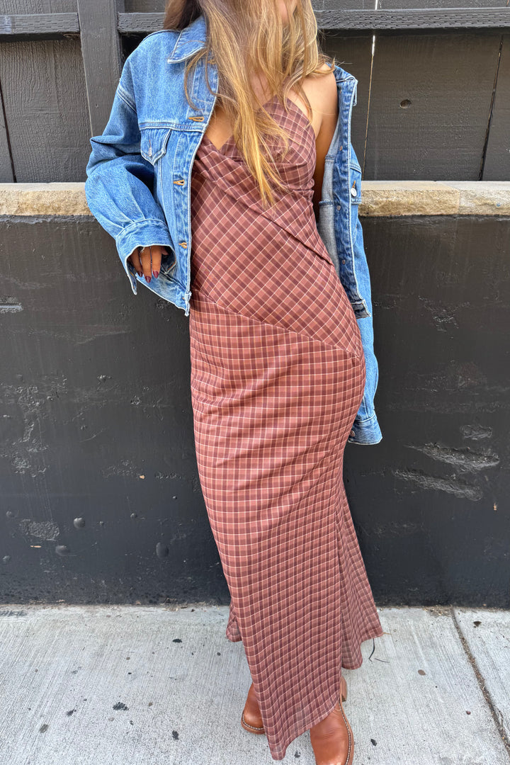 KEEN THE LABEL Aelia Plaid Maxi Dress-The Shop Laguna Beach