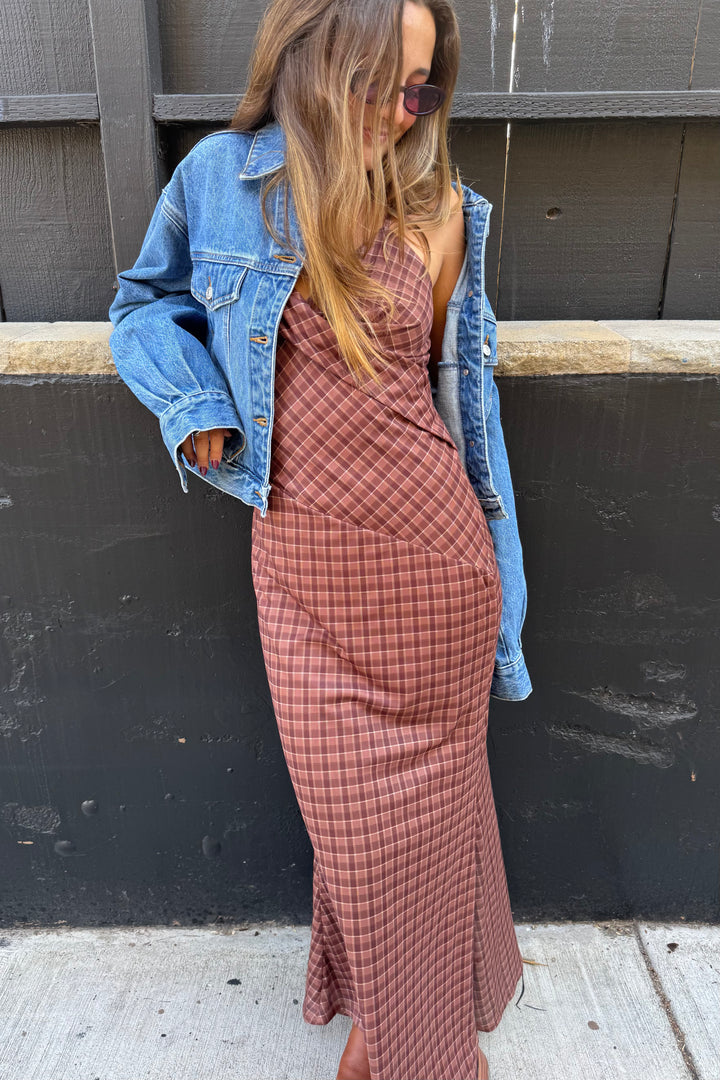 KEEN THE LABEL Aelia Plaid Maxi Dress-The Shop Laguna Beach