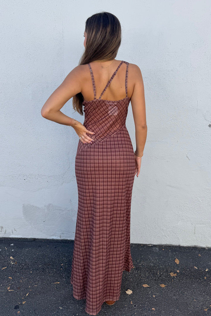 KEEN THE LABEL Aelia Plaid Maxi Dress-The Shop Laguna Beach
