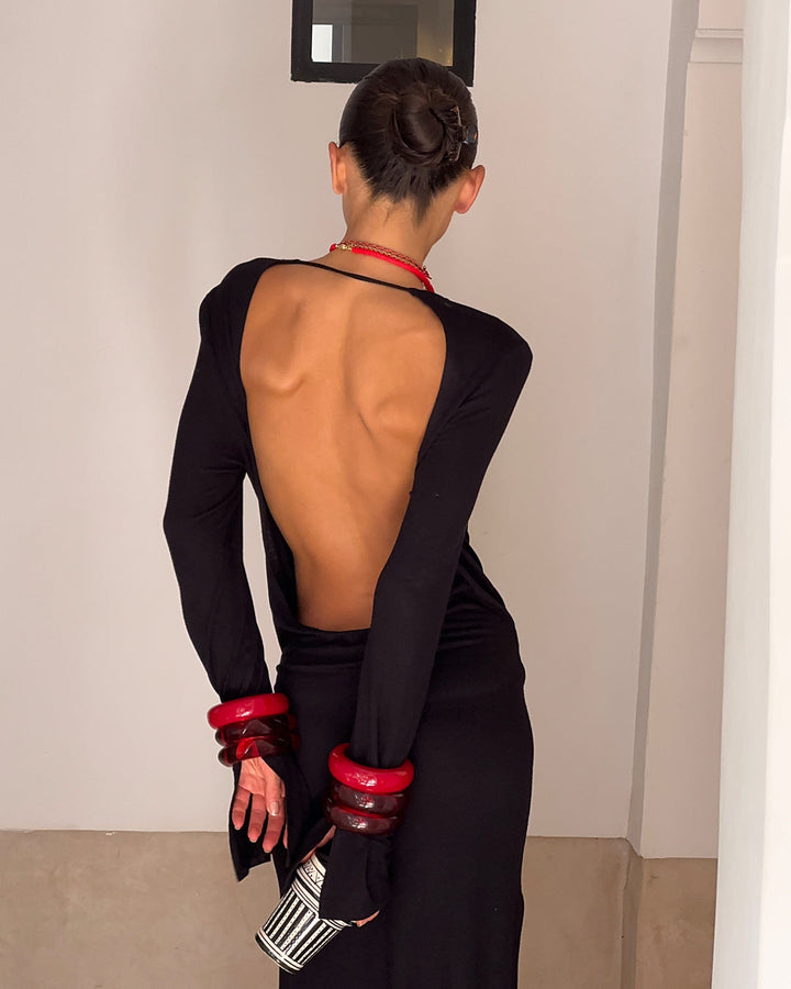 LUV AJ Formentera Resin Bangle Set - Red-The Shop Laguna Beach