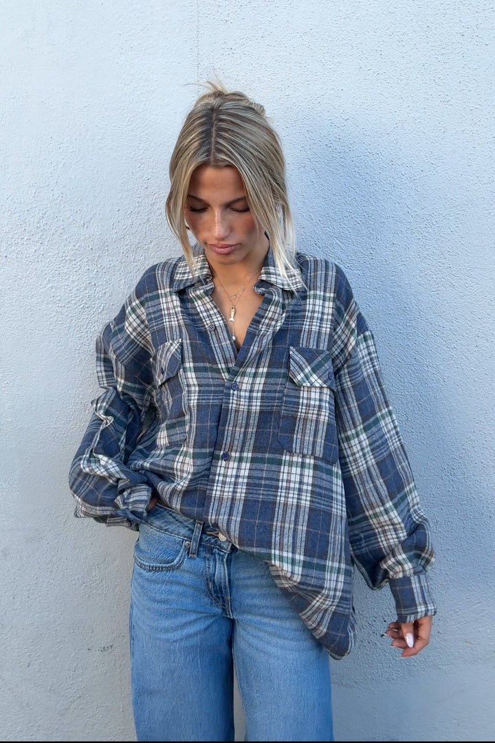 KEEN THE LABEL Cobain Oversized Plaid Flannel L/S-The Shop Laguna Beach