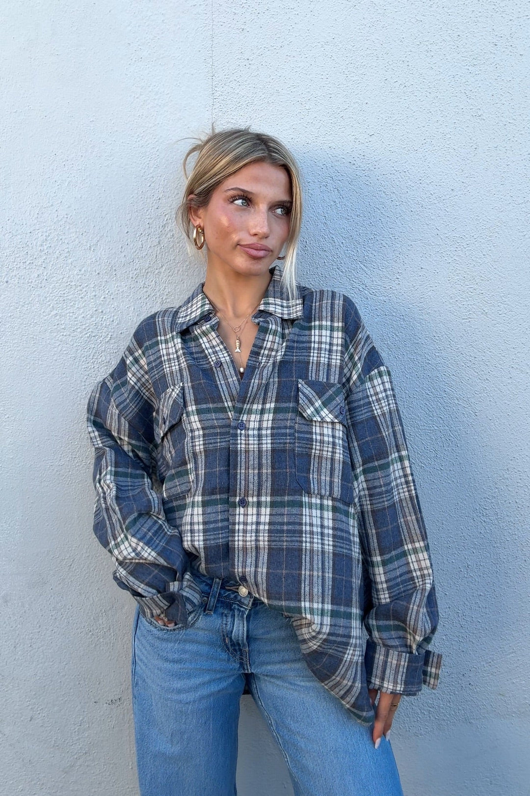 KEEN THE LABEL Cobain Oversized Plaid Flannel L/S-The Shop Laguna Beach