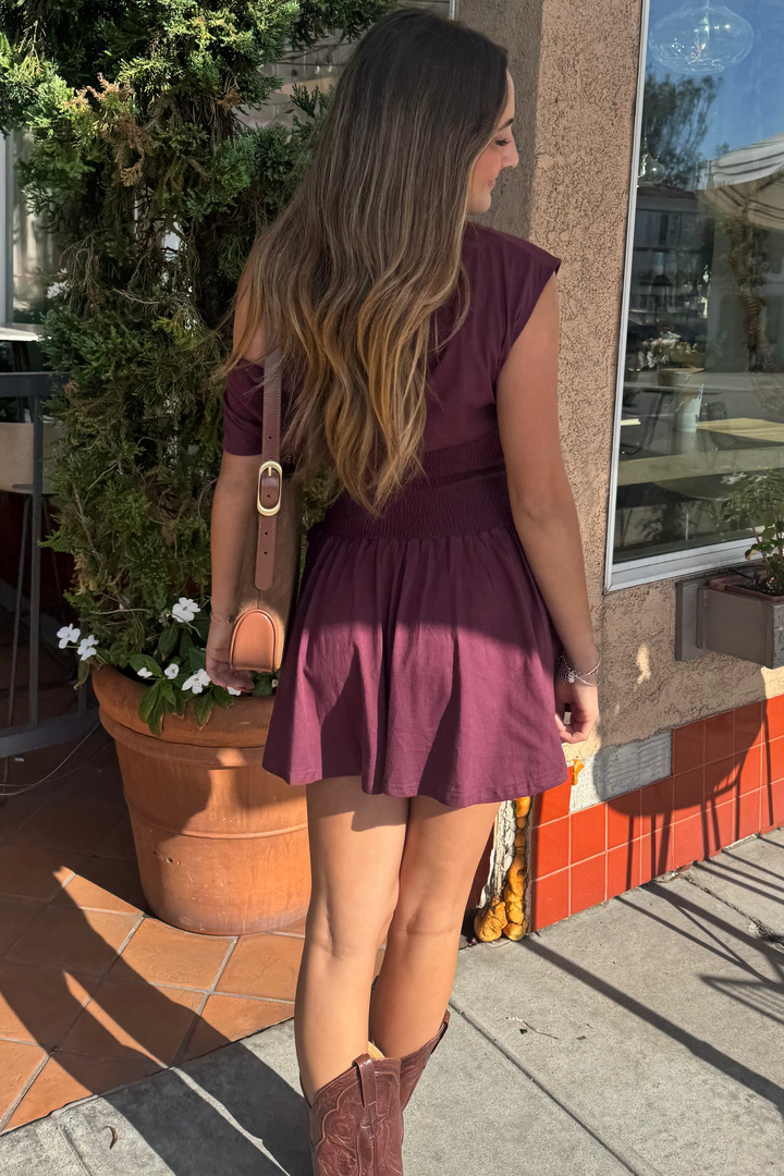 KEEN THE LABEL Hollis Off the Shoulder Smocked Mini Dress-The Shop Laguna Beach