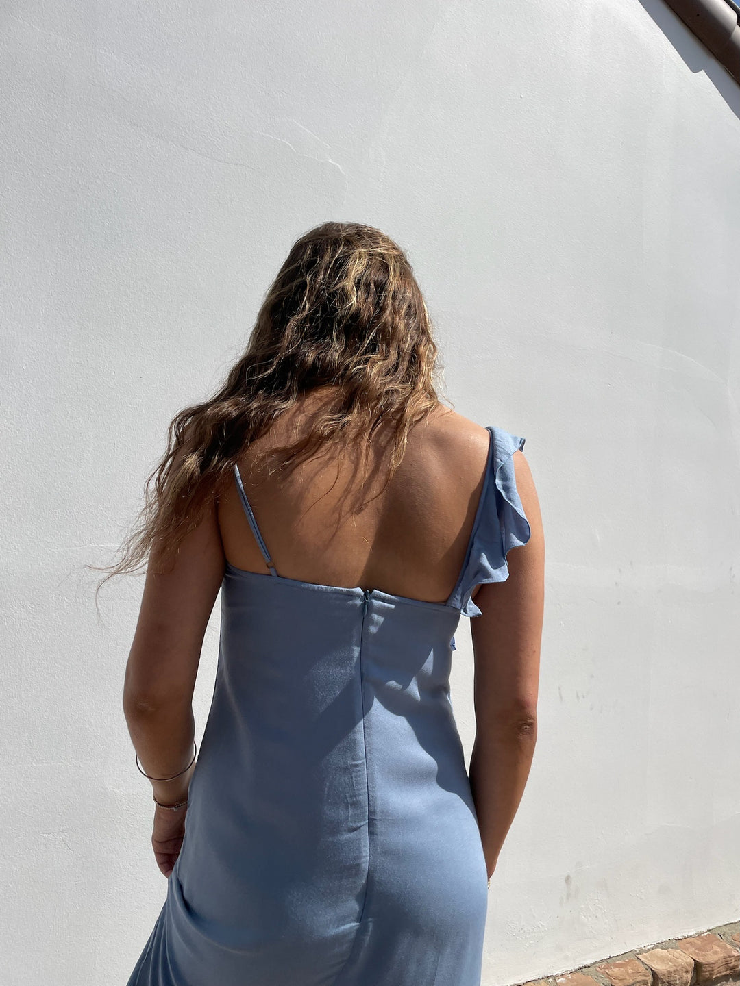 AILA BLUE Leah Ruffle Shoulder Dress-The Shop Laguna Beach