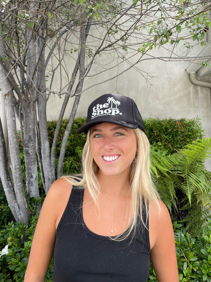 THE SHOP. Palm Logo Trucker Hat-The Shop Laguna Beach