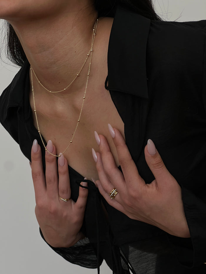 MAY MARTIN <br> Cora Dotted Bead Necklace (2 lengths)-The Shop Laguna Beach