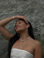 MAY MARTIN <br> Naomi Pearl Hoop Earrings-The Shop Laguna Beach
