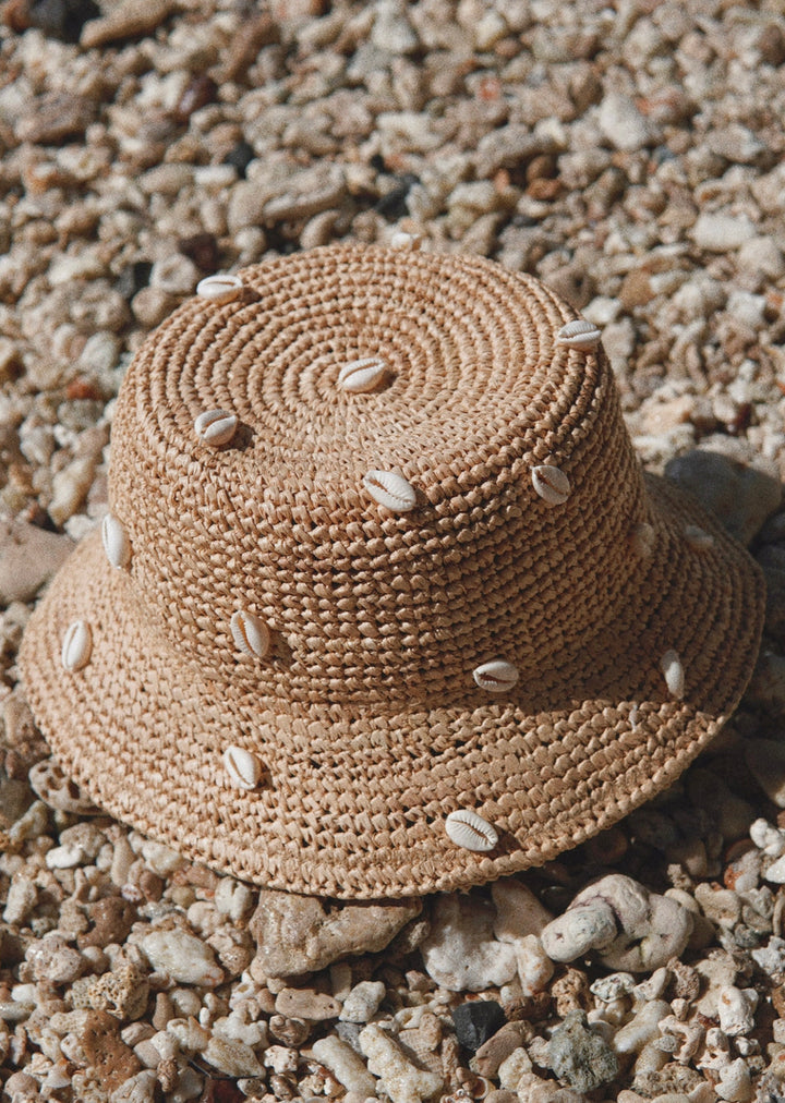 AUGUSTINE HAT CO. Puka Dot Cowry Shell Bucket Hat-The Shop Laguna Beach