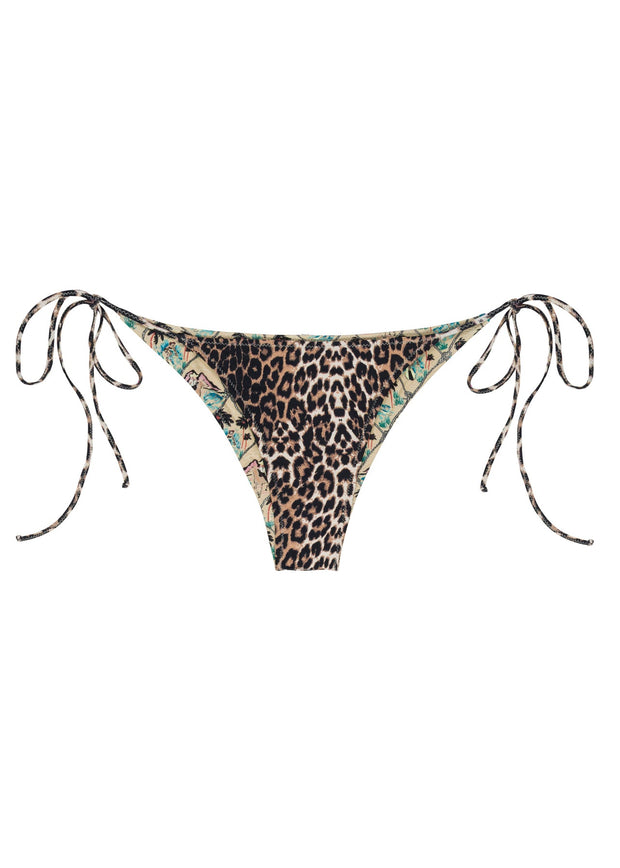 BABEN Tamara Toile/Leopard Reversible Tie-Side Bottom-The Shop Laguna Beach