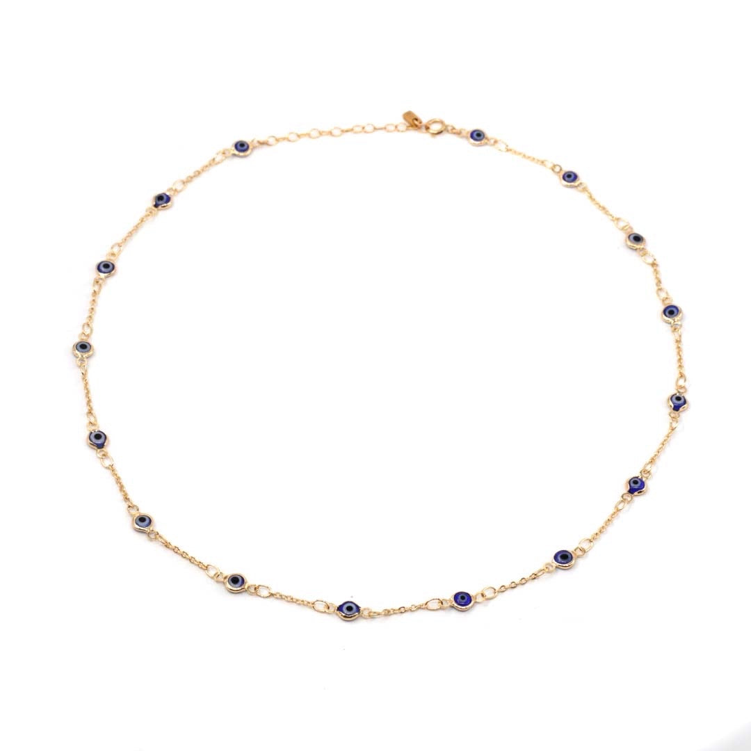 MAY MARTIN Evil Eye Chain Necklace-The Shop Laguna Beach