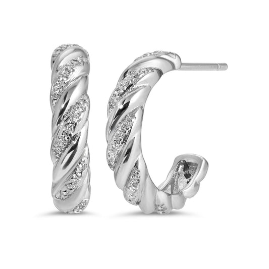 LILI CLASPE Gina Silver Twist Hoops-The Shop Laguna Beach