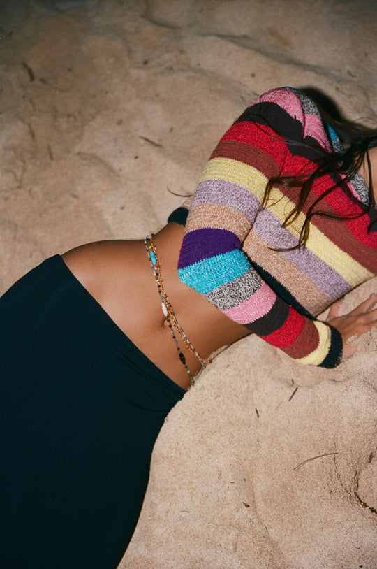 INDAH Josephine Stripe Crop Sweater-The Shop Laguna Beach