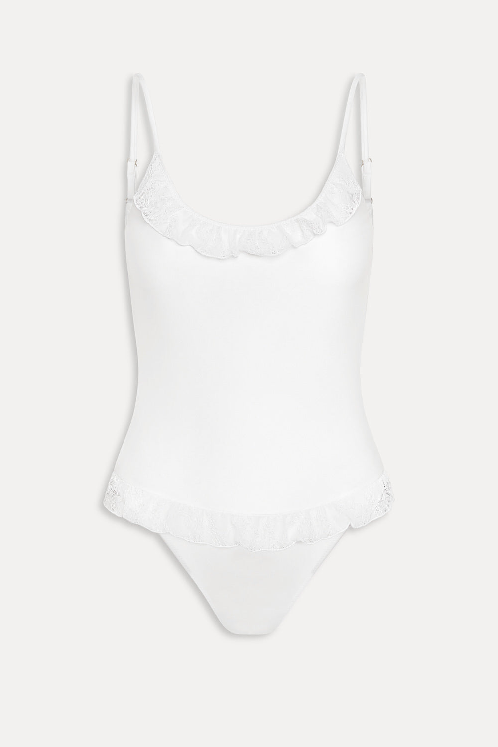 FRANKIES BIKINIS X PAIGE LORENZE Juliet Satin Ruffle One Piece