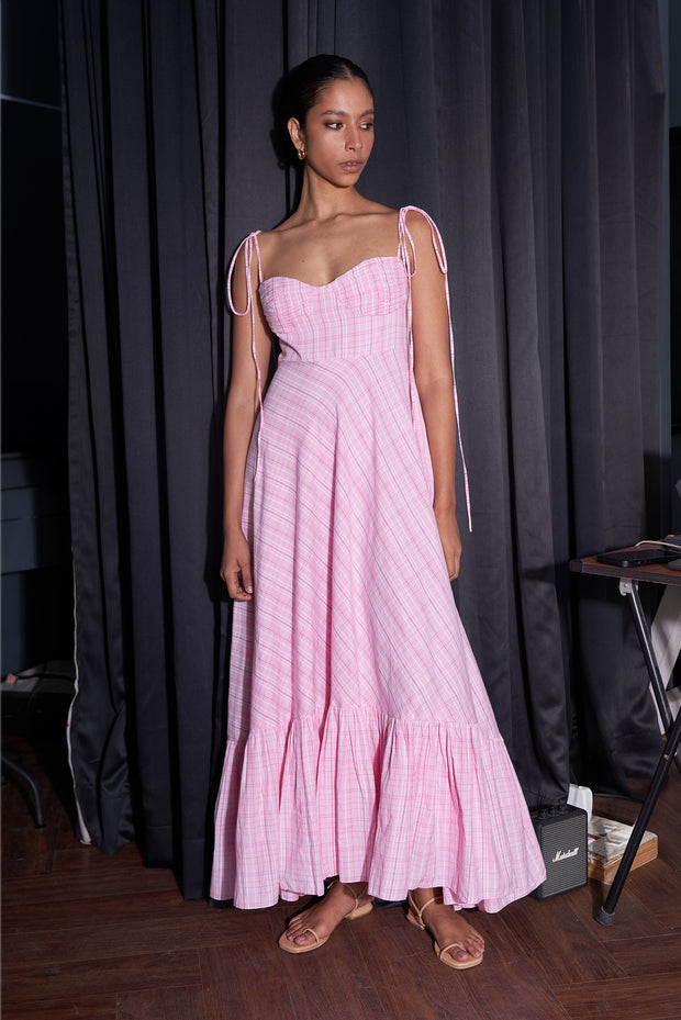 SUMMER AWAY Kansas Plaid Maxi Dress-The Shop Laguna Beach