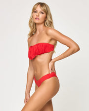 LSPACE Dixie Fringe Bandeau Top - More Colors Available-The Shop Laguna Beach