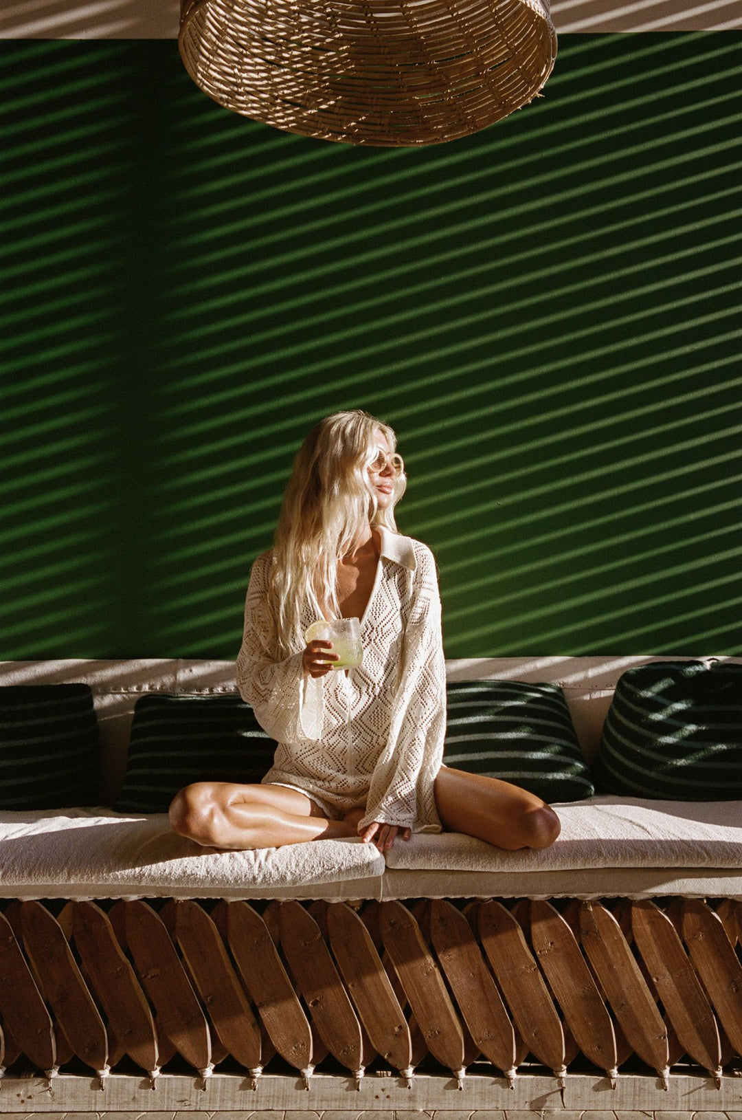 LSPACE X THE SALTY BLONDE Golden Daze Crochet-Knit Romper-The Shop Laguna Beach