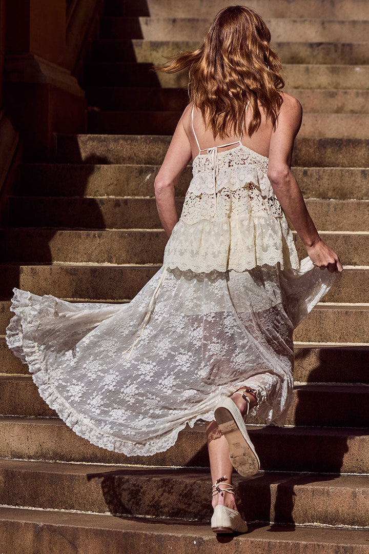 SPELL • HOMECOMING Labyrinth Lace Maxi Skirt-The Shop Laguna Beach