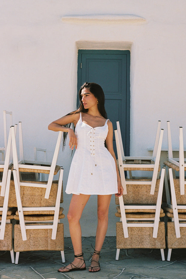 SUMMER AWAY Louis Lace-Up Dress-The Shop Laguna Beach