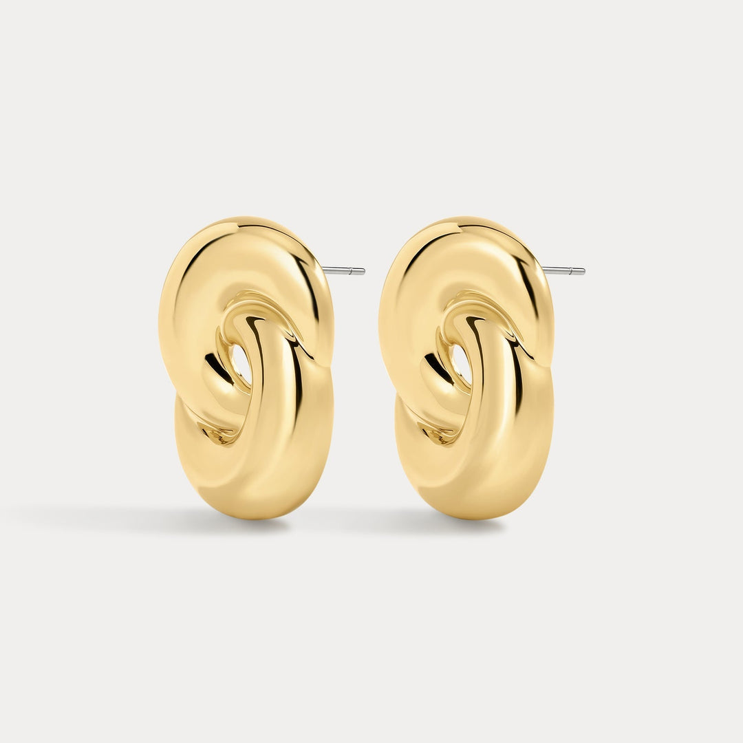 LUV AJ Solstice Knot Studs - Gold-The Shop Laguna Beach
