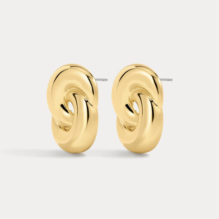 LUV AJ Solstice Knot Studs - Gold-The Shop Laguna Beach