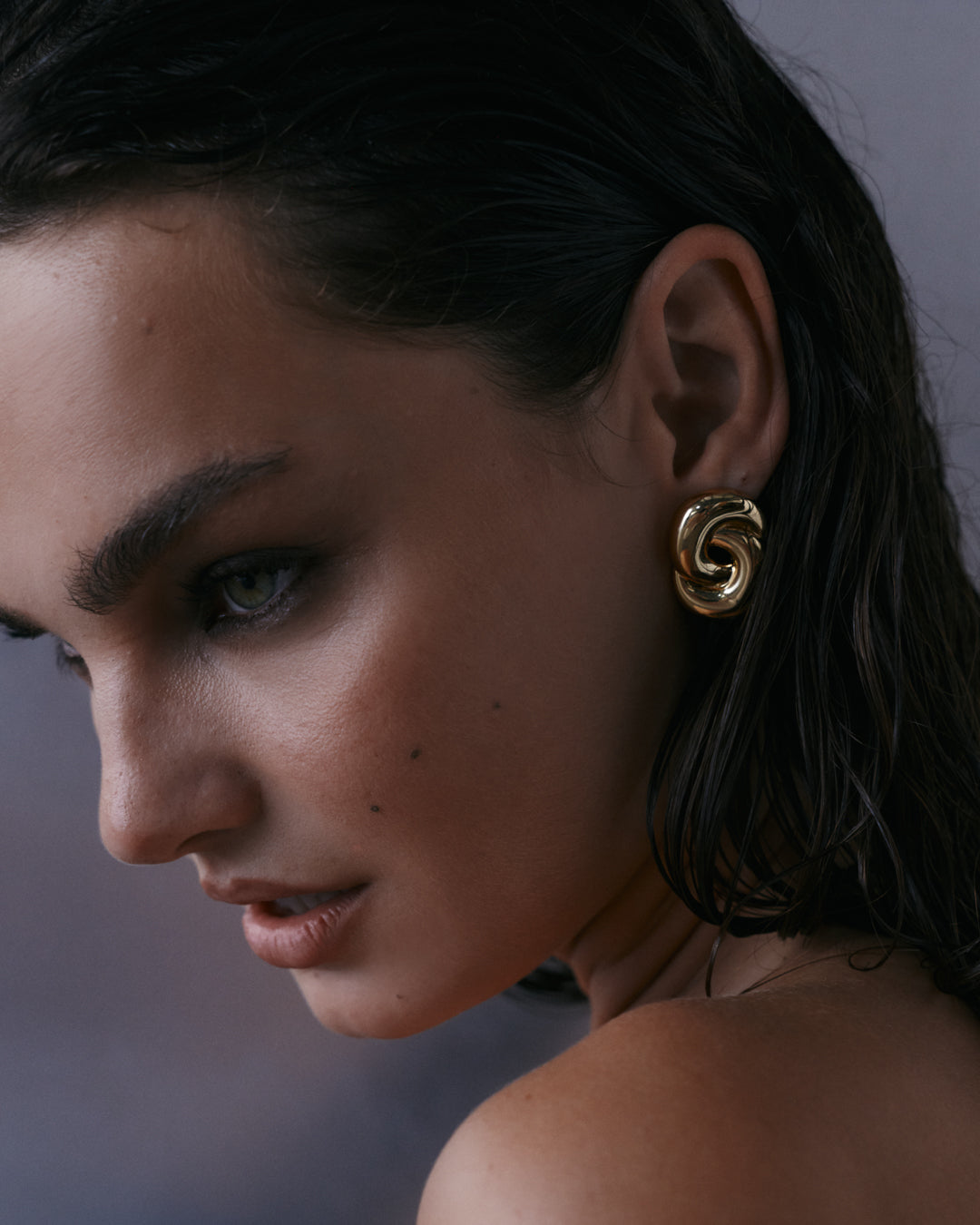 LUV AJ Solstice Knot Studs - Gold-The Shop Laguna Beach