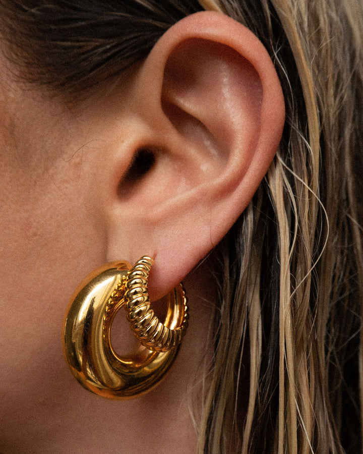 LUV AJ Noemi Chunky Hoops - Gold-The Shop Laguna Beach
