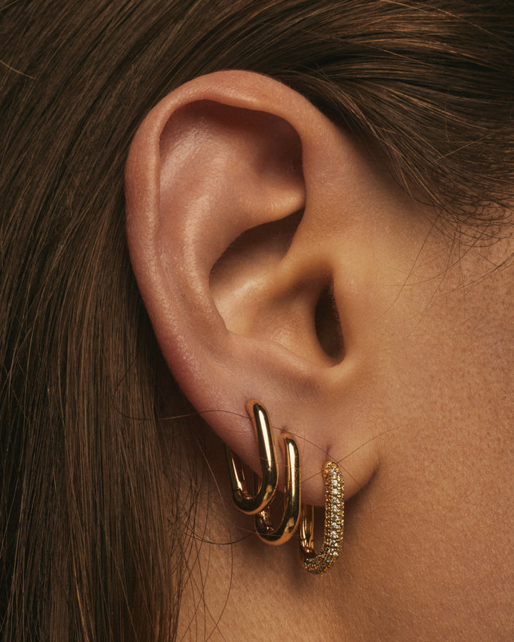 LUV AJ Chain Link Huggies - Gold-The Shop Laguna Beach