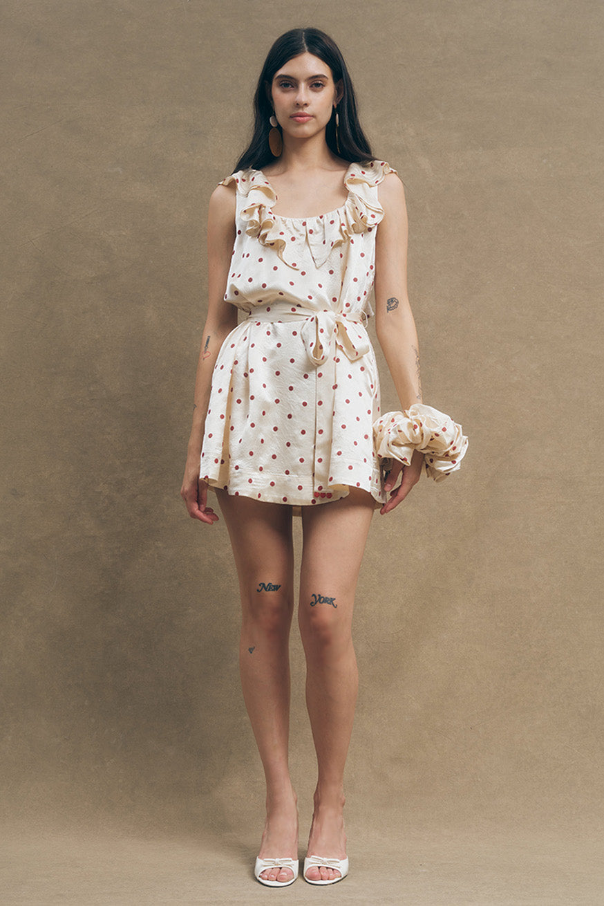 MAUDE CLUB Sonia Polka Dot Mini Dress-The Shop Laguna Beach