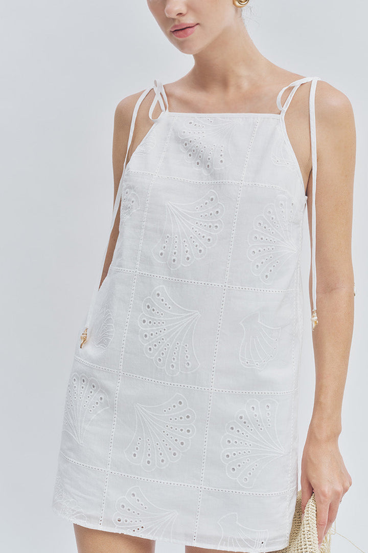 MAUDE CLUB Soleil Shell Mini Dress-The Shop Laguna Beach