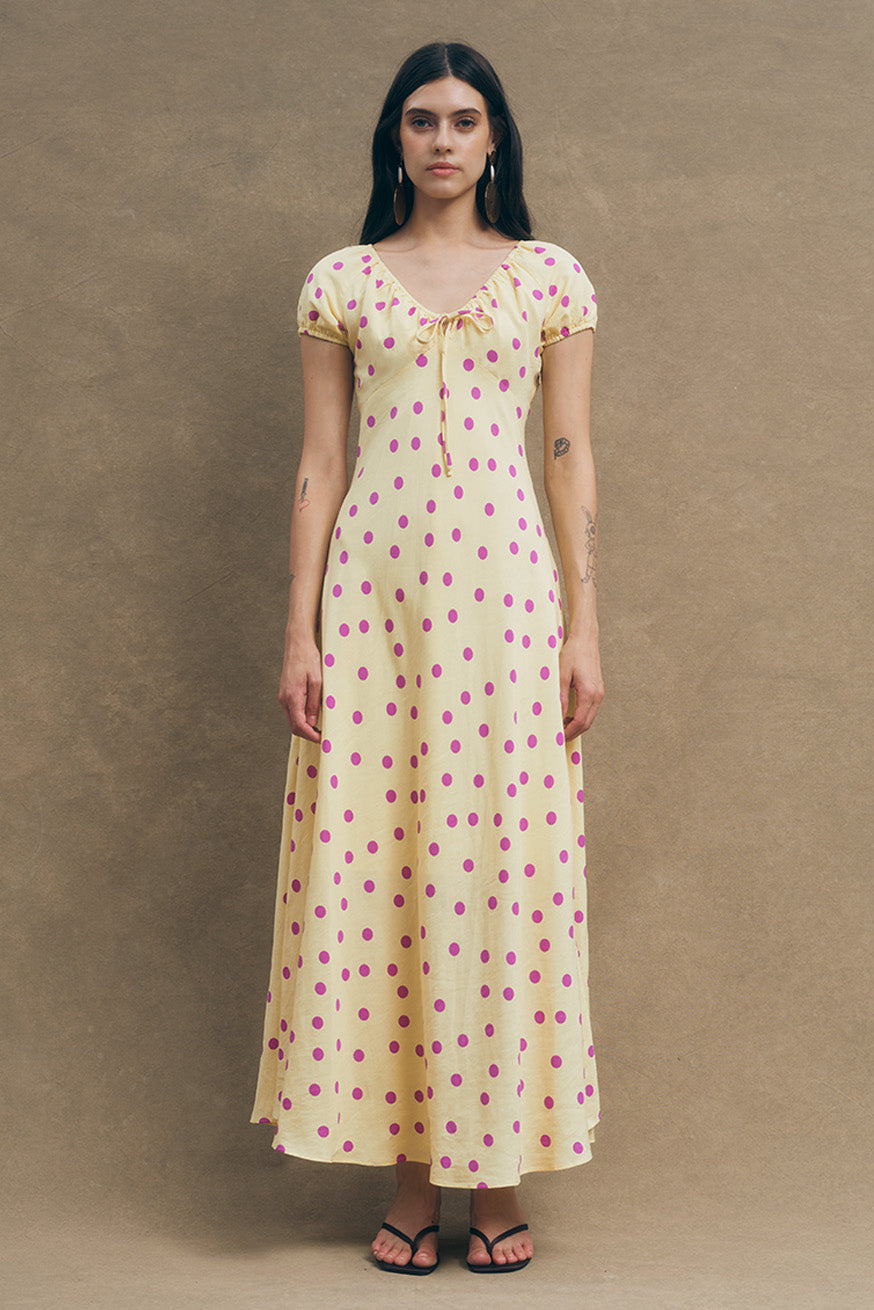 MAUDE CLUB Natasha Polka Dot Maxi Dress-The Shop Laguna Beach