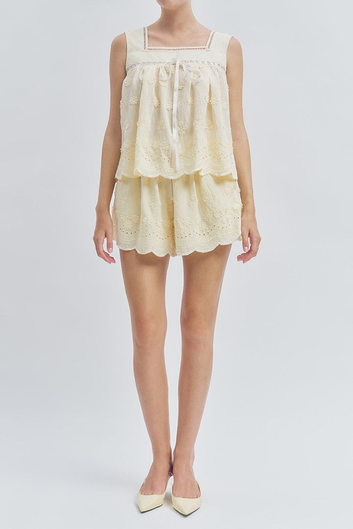 MAUDE CLUB Odette Embroidered Tank-The Shop Laguna Beach