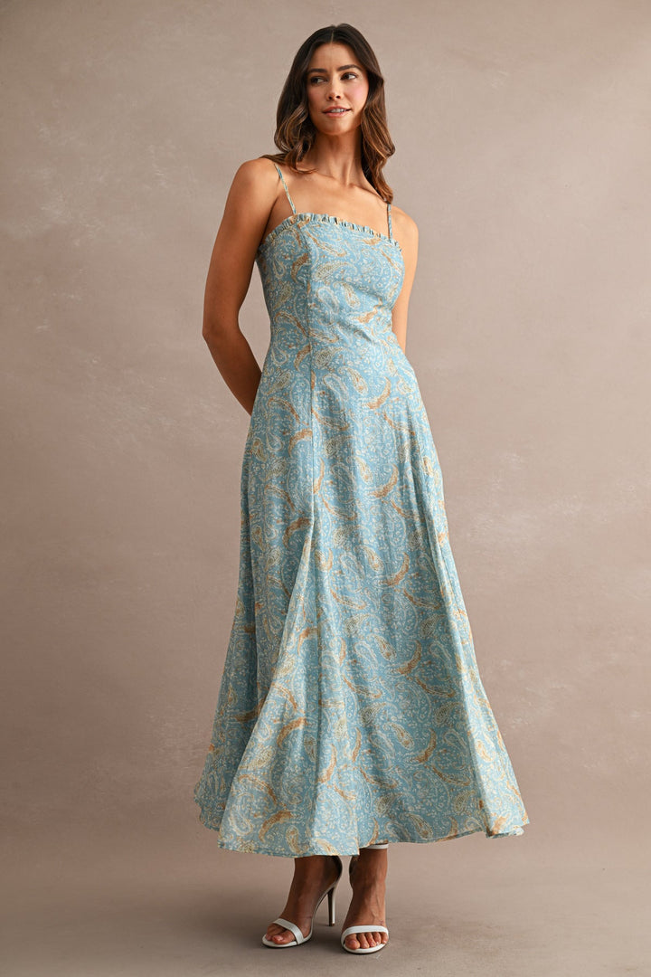 KEEN THE LABEL Luann Paisley Printed Midi Dress
