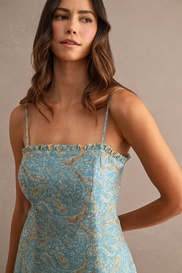 KEEN THE LABEL Luann Paisley Printed Midi Dress