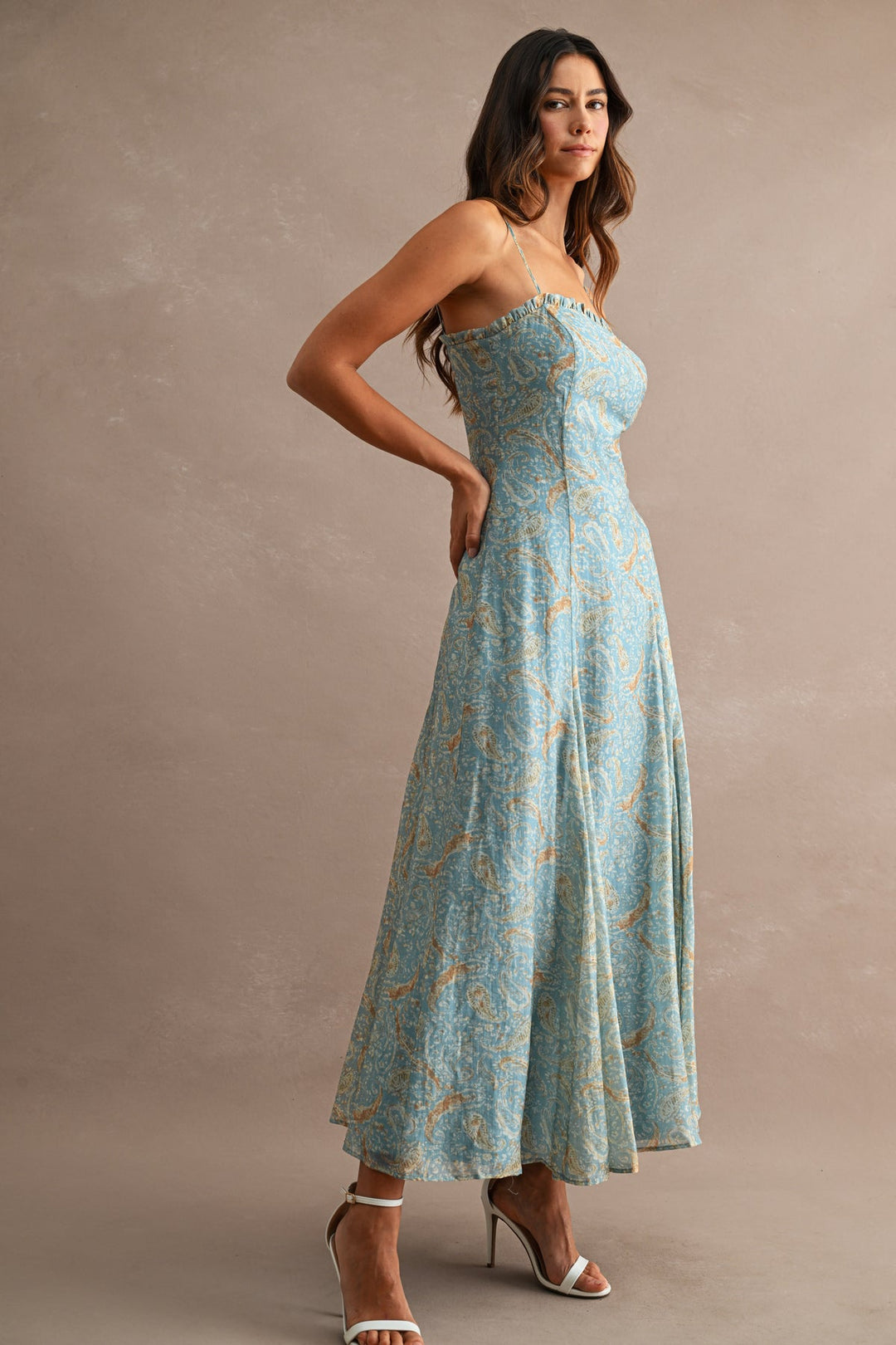 KEEN THE LABEL Luann Paisley Printed Midi Dress