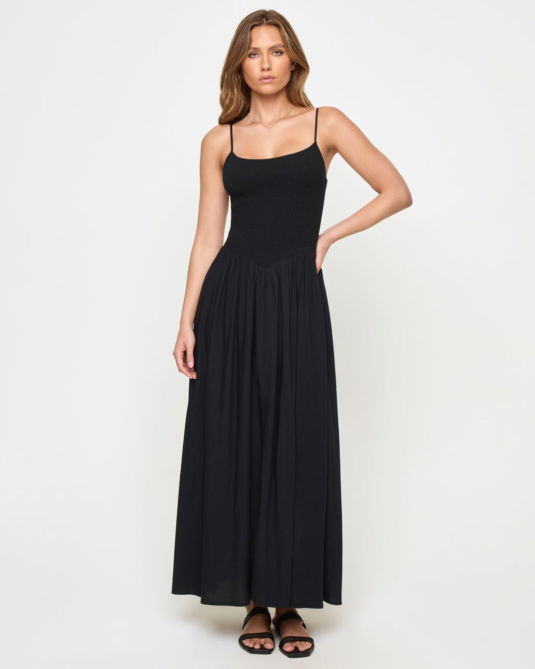 LSPACE Misha Smocked Midi Dress - More Colors Available-The Shop Laguna Beach