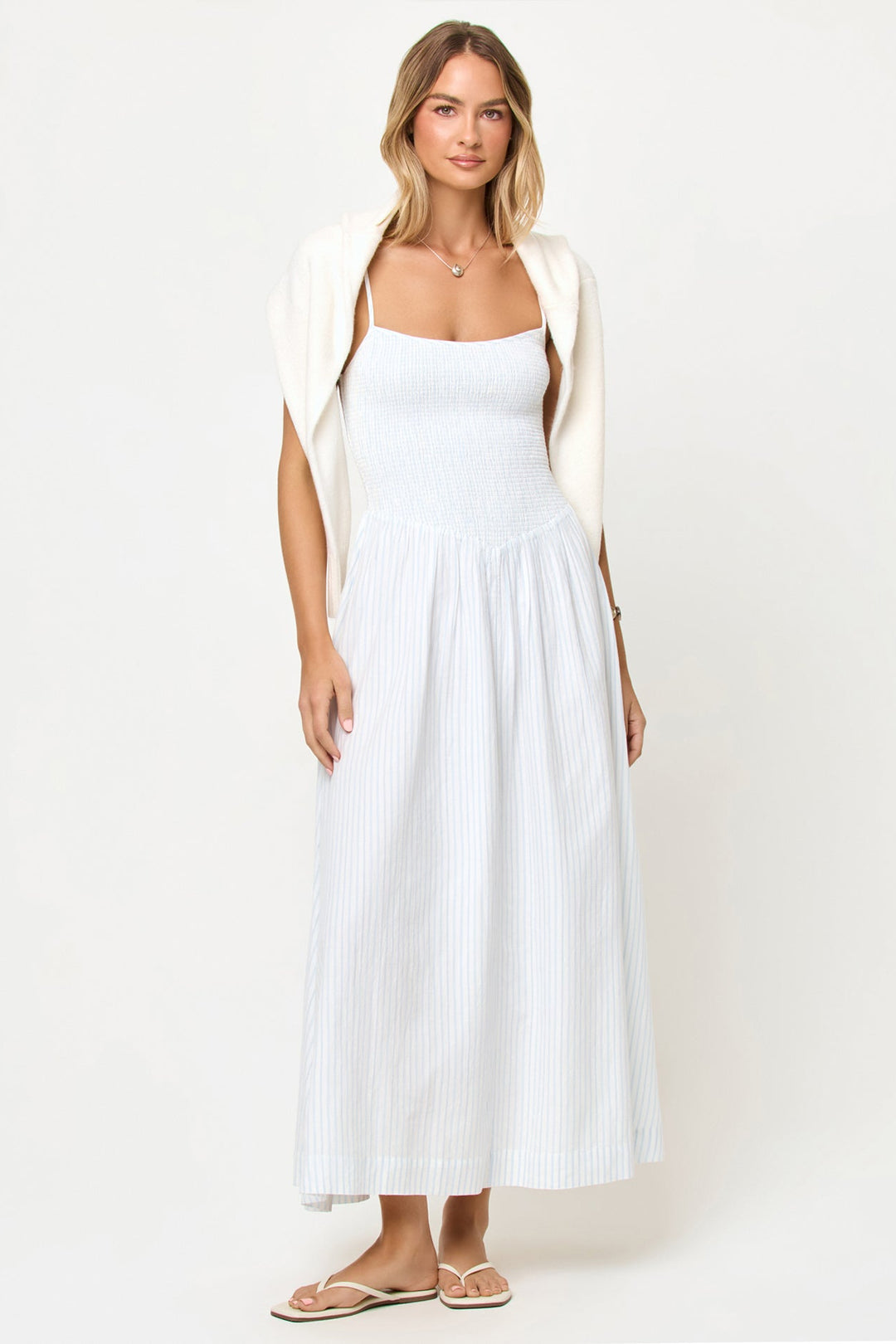 LSPACE Misha Smocked Midi Dress - More Colors Available-The Shop Laguna Beach