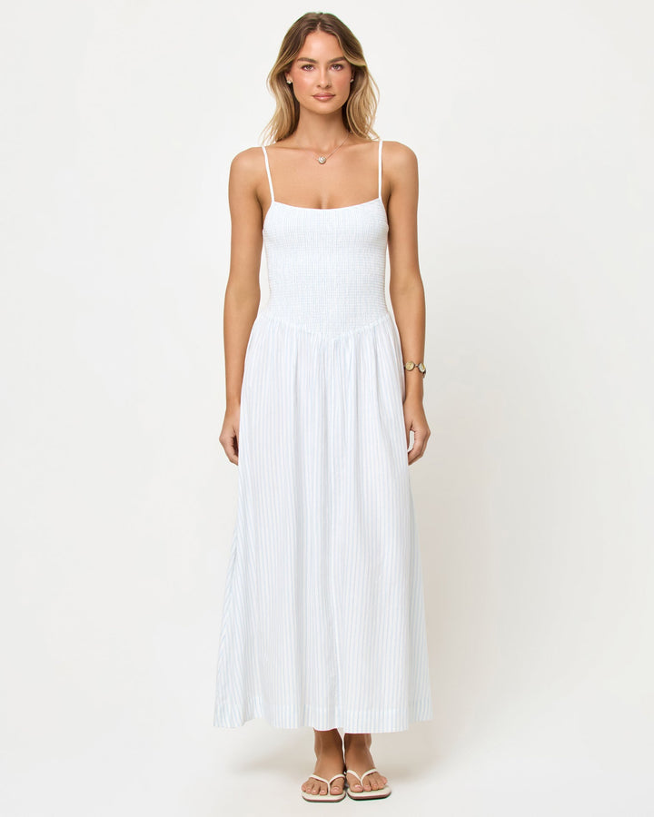 LSPACE Misha Smocked Midi Dress - More Colors Available-The Shop Laguna Beach