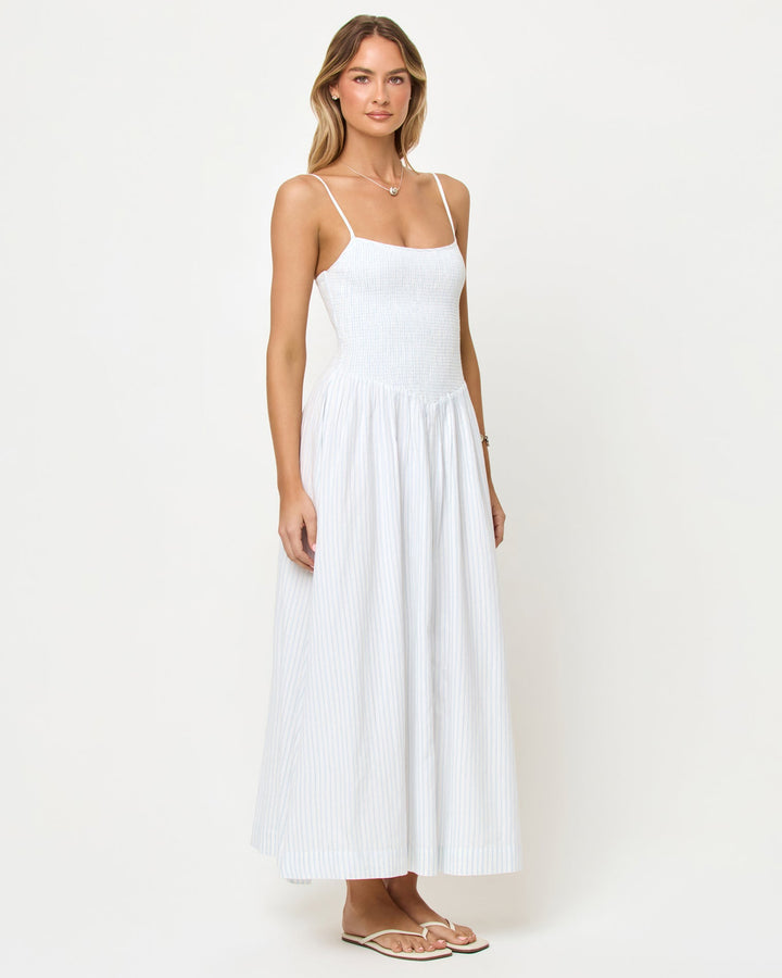 LSPACE Misha Smocked Midi Dress - More Colors Available-The Shop Laguna Beach