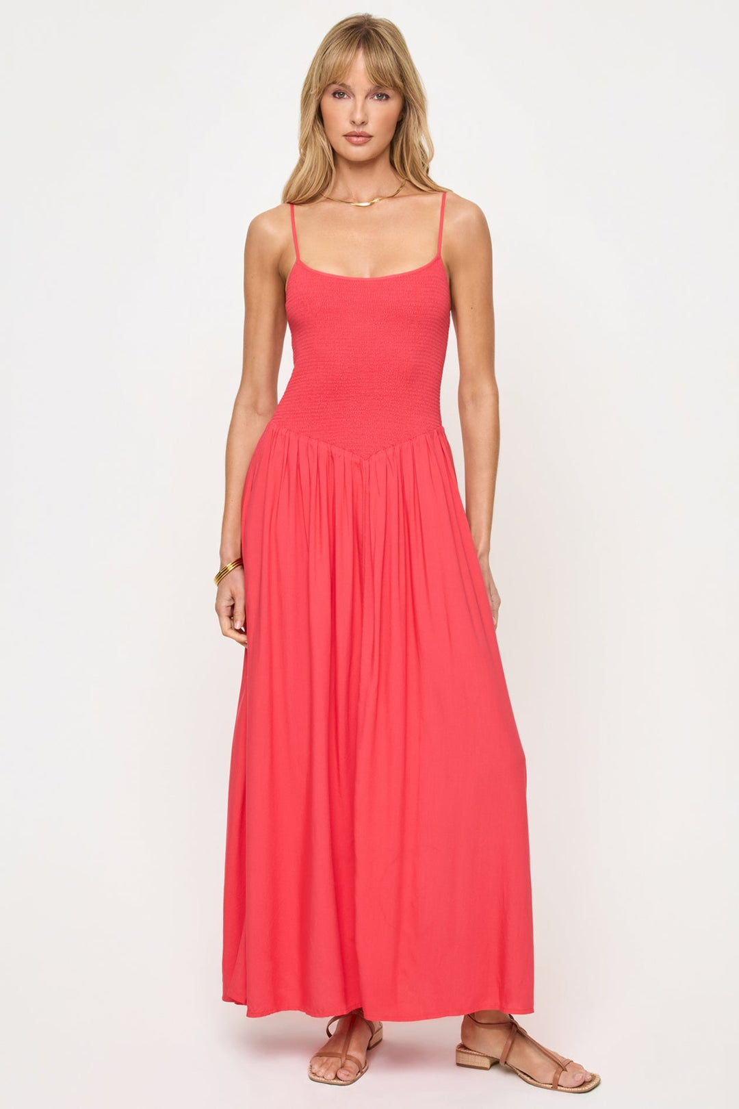 LSPACE Misha Smocked Midi Dress - More Colors Available-The Shop Laguna Beach