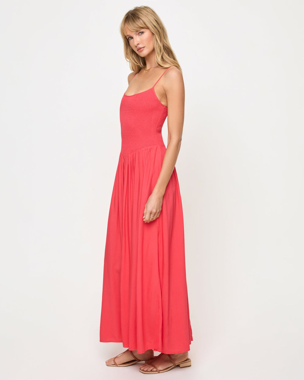 LSPACE Misha Smocked Midi Dress - More Colors Available-The Shop Laguna Beach